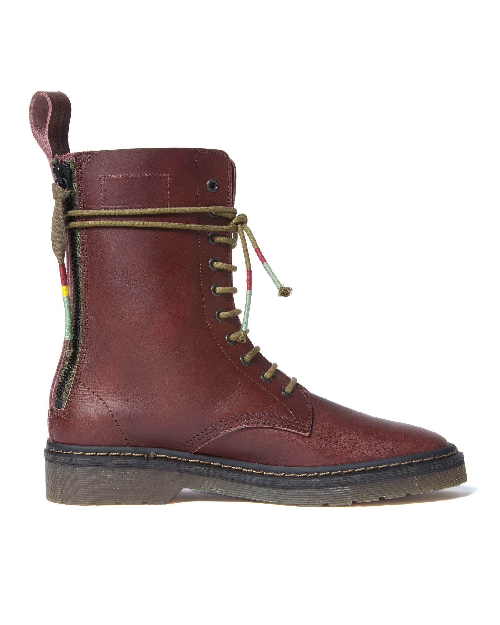 10EYELET ROUND TOE ZIP-UP BOOTS / col: BURGUNDY