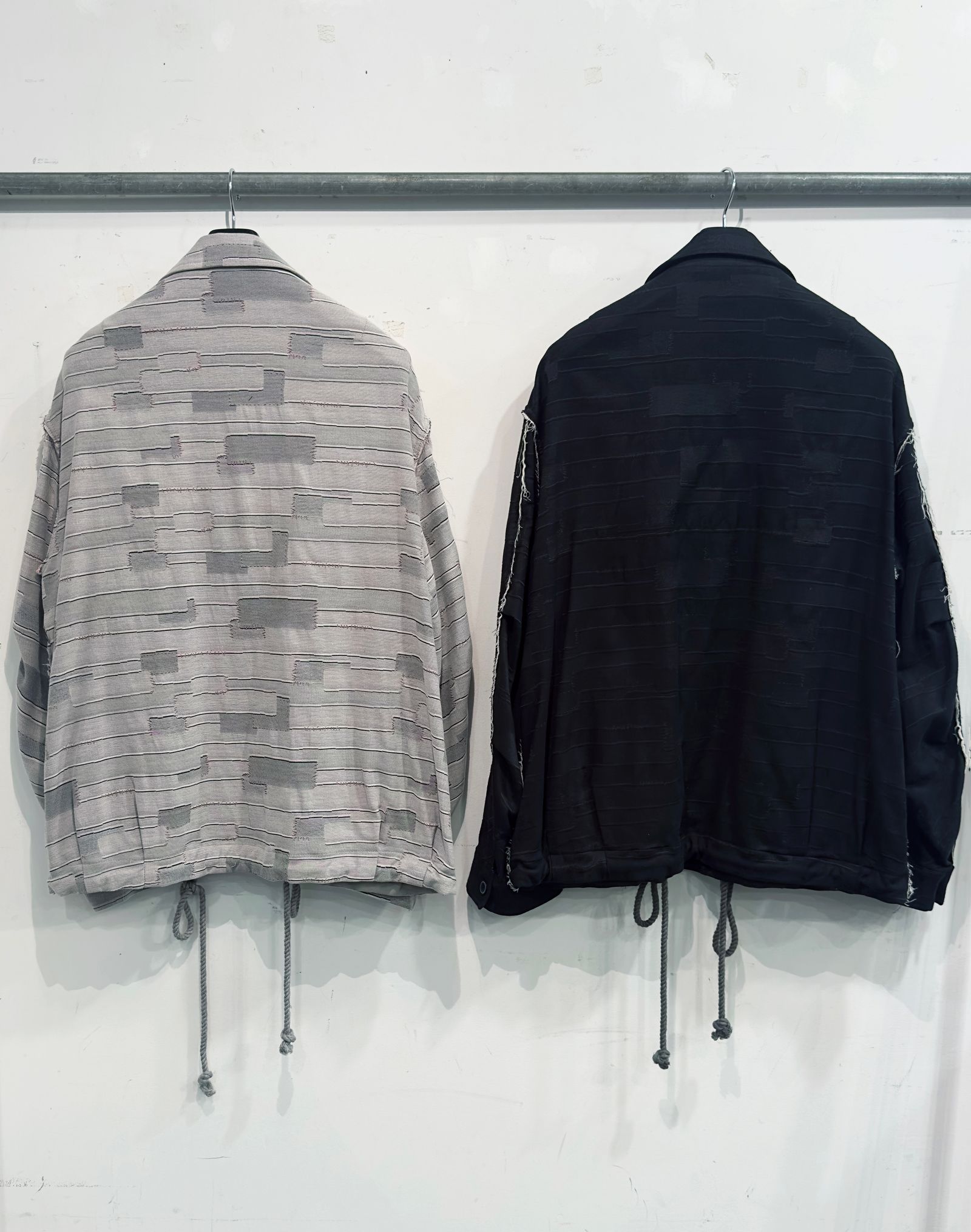 C/N CRUST JACQUARD COACH JACKET / クラストコーチジャケット (BLACK,LIGHT GREY)