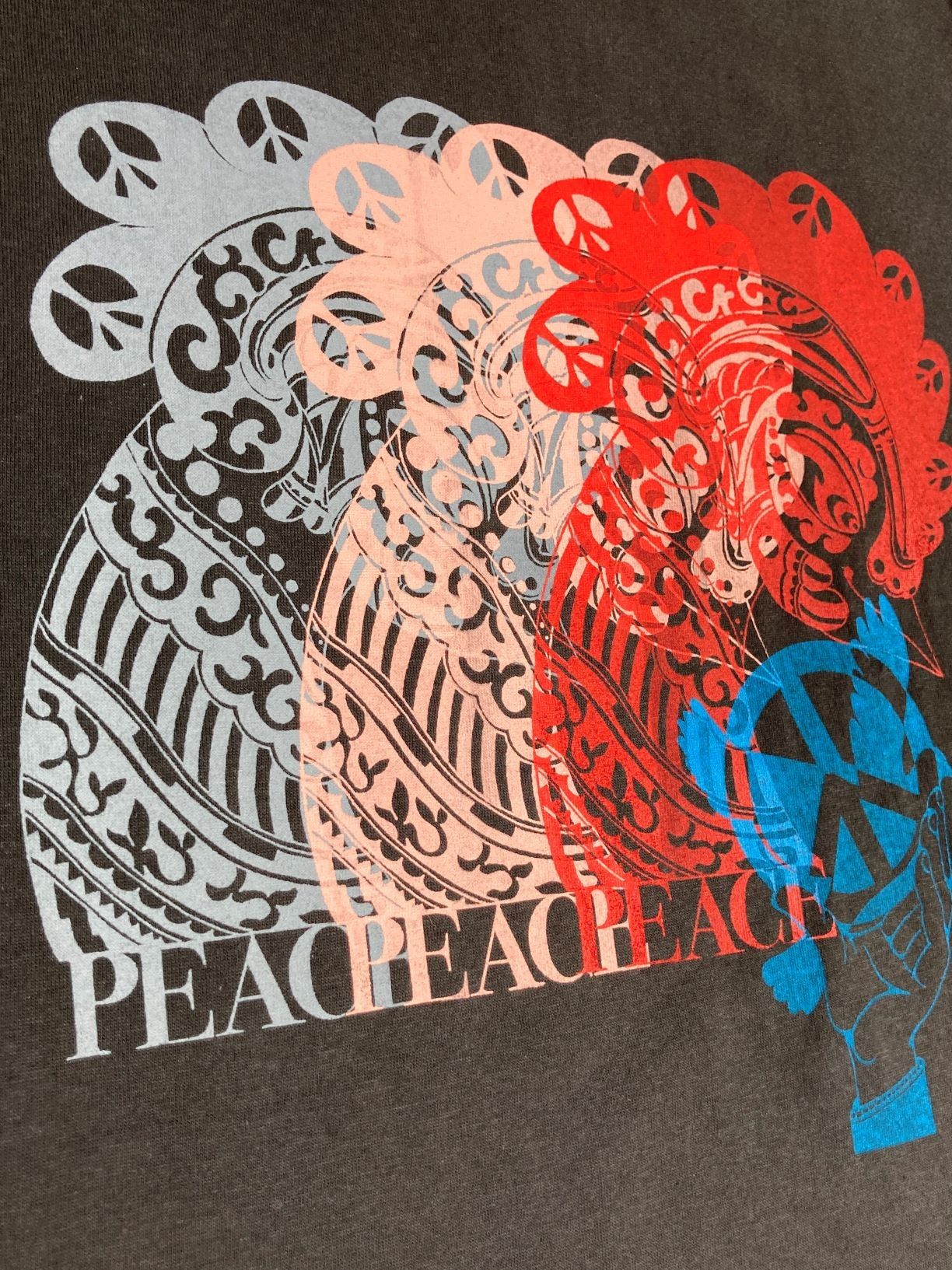 「予約商品」three peace simbol S/S T-shirt "sumi"