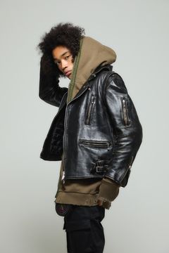 945-80TT108-2 / ダメージジップパーカー (BLACK, KHAKI)