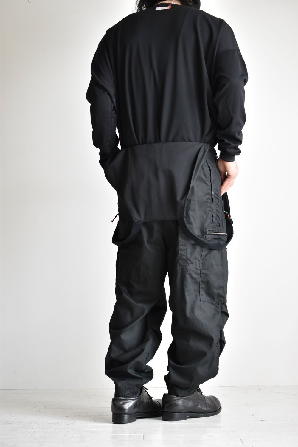 FLIGHT PLEATED SUSPENDER TROUSERS c/#1 BLACK