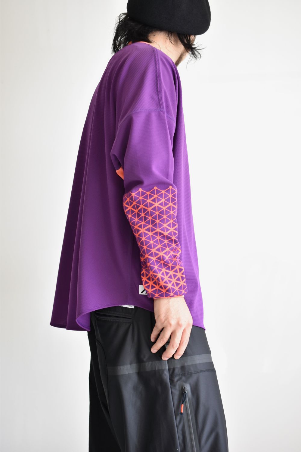 GEOMETRIC PATTERN L-SLEEVE c/#4 PURPLE