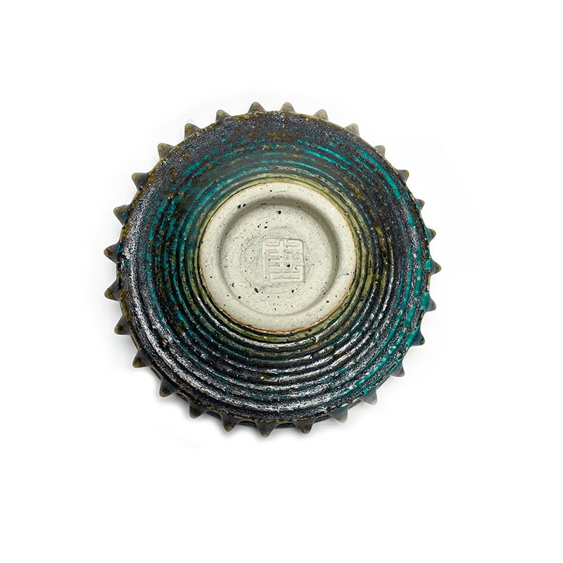 RAISE STUDS PLATE "TURQUOISE" -陶器皿-