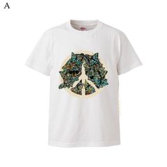 Coral pattern Peace symbol TEE (WHITE/IVORY)