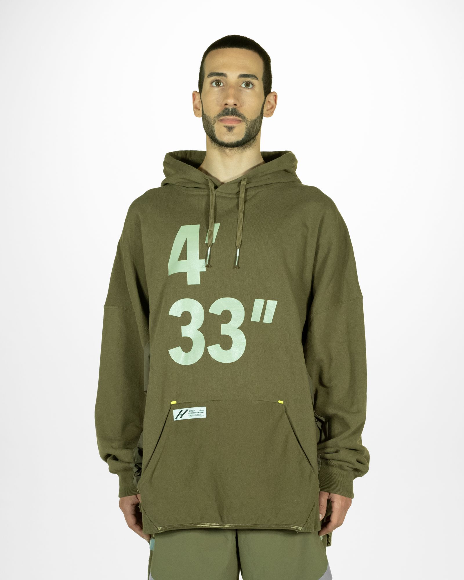「予約商品」KANGAROO-POCKET WIDE JOGGER HOODIE / col: KHAKI