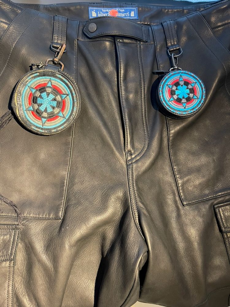 HHAZE別注 サークルポーチ ミニ  (BLACK×ターコイズ)