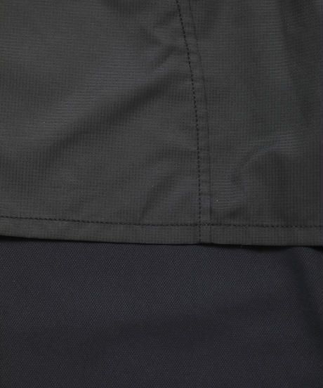 LAYERED HOODED WIDE PULL S-SLEEVE  c/#1 BLACK