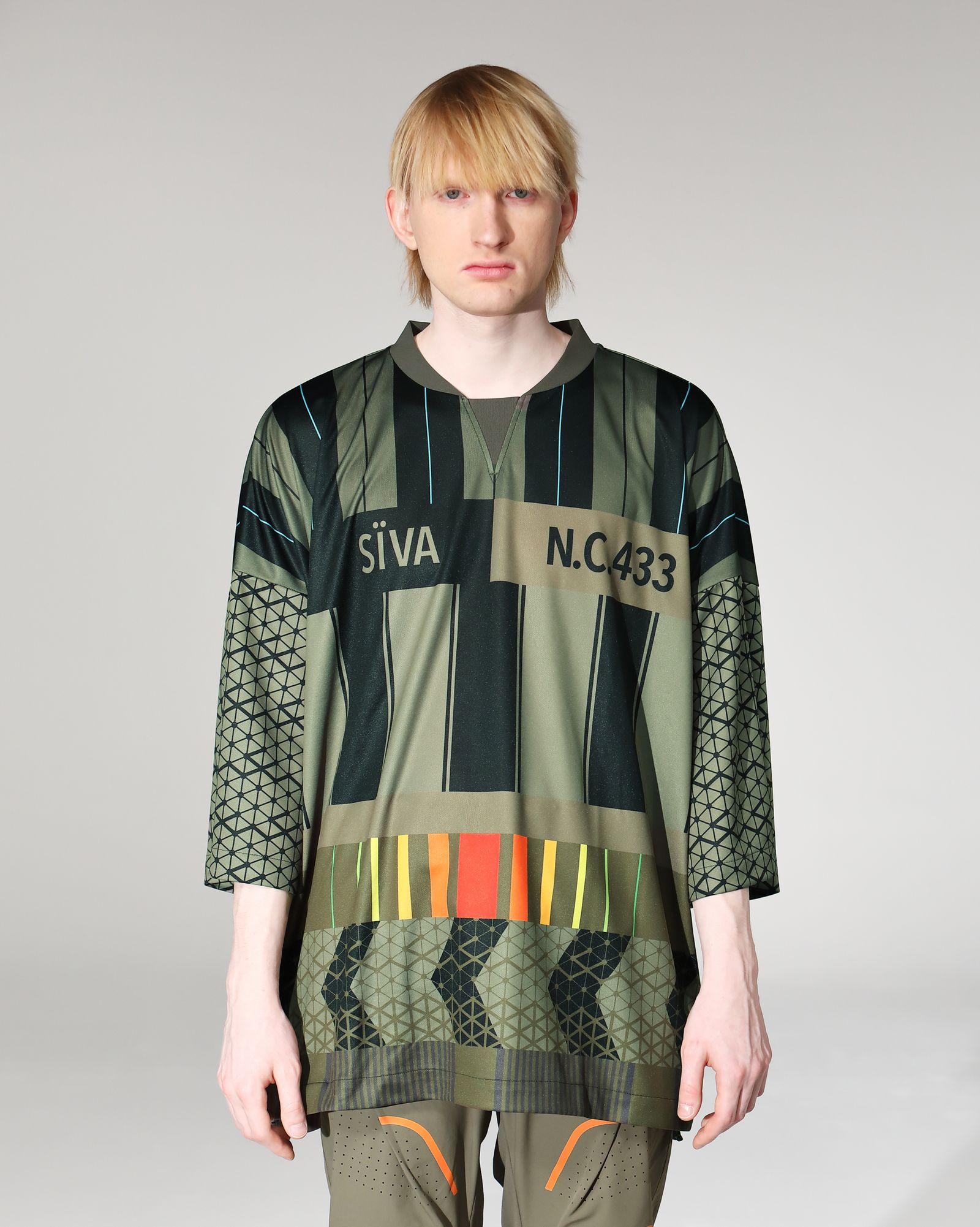 「予約商品」FOOTBALL WIDE SHIRTS # c/ KHAKI_stripe