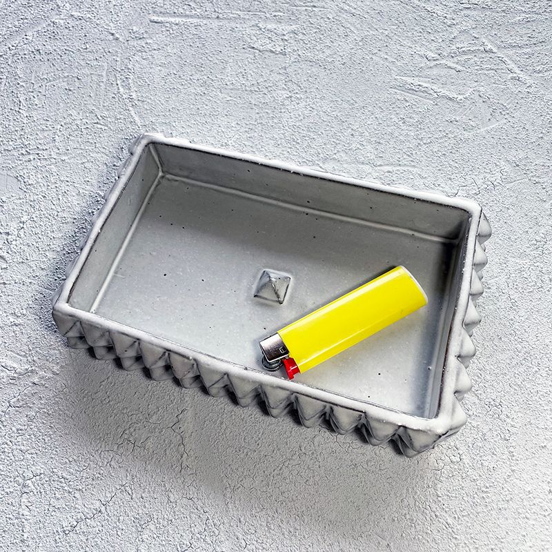 SQUARE STUDS TRAY "WHITE" -陶器皿-