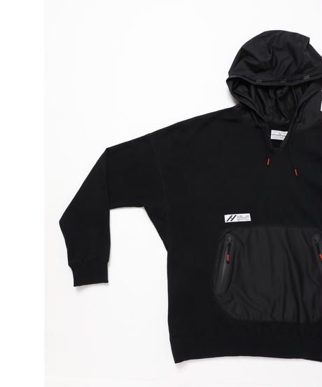 DRAW CODE HOODED PULL JERSEY c/#1 BLACK