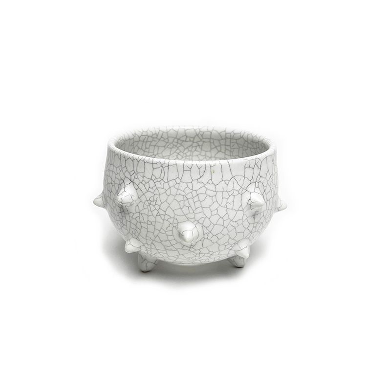 BOWL STUDS POT "WHITE" -陶器鉢-