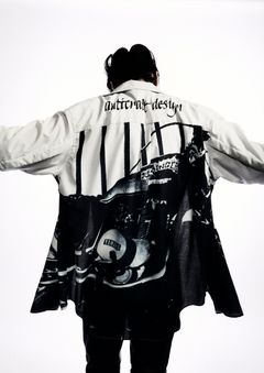 “SALINGER” BIG SHIRT / シャツ (BLACK, LIGHT GRAY)