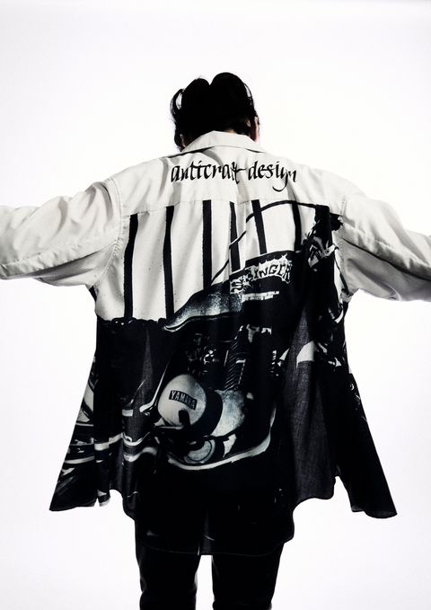 “SALINGER” BIG SHIRT / シャツ (BLACK, LIGHT GRAY)