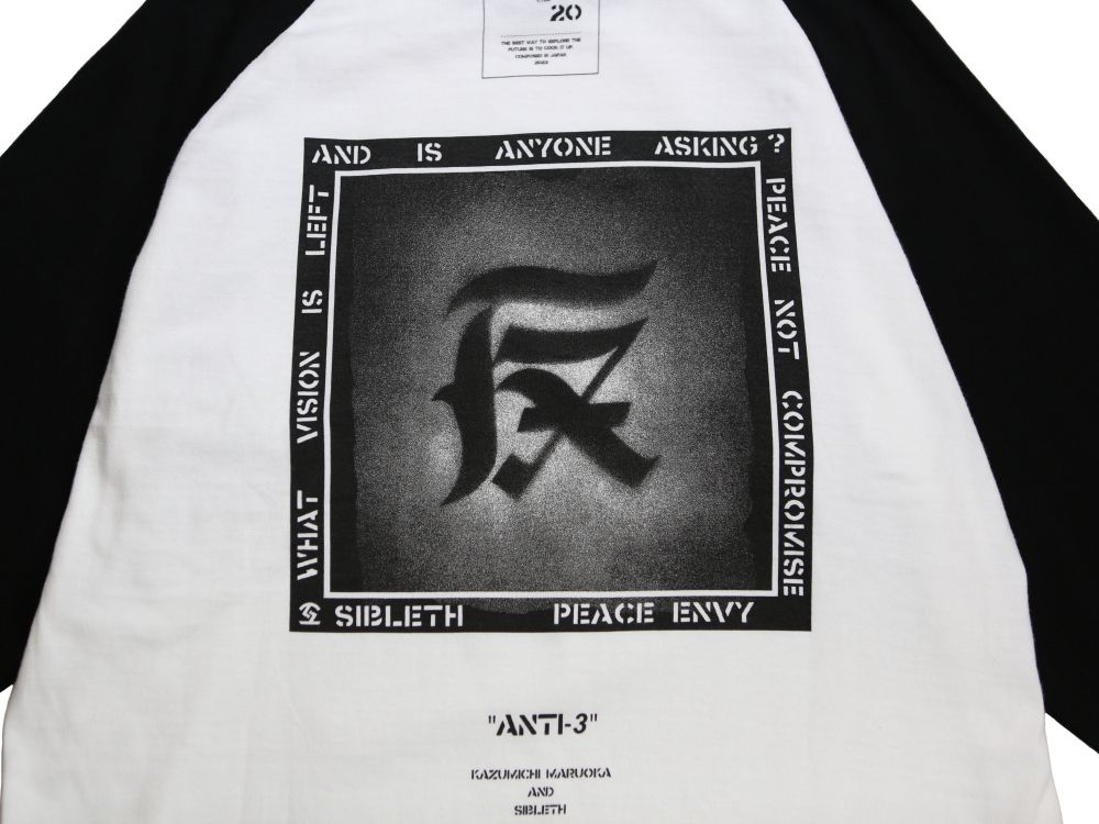 【OFFICIAL BOOTLEG CTLG 20】”ANTI-3” Raglan 3/4 Sleeve T-shirt
