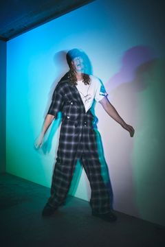 OMBRE WESTERN JUMP SUIT / チェックジャンプスーツ (INDIGO)