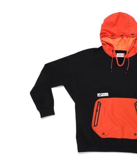 DRAW CODE HOODED PULL JERSEY c/#3 BLK X ORN
