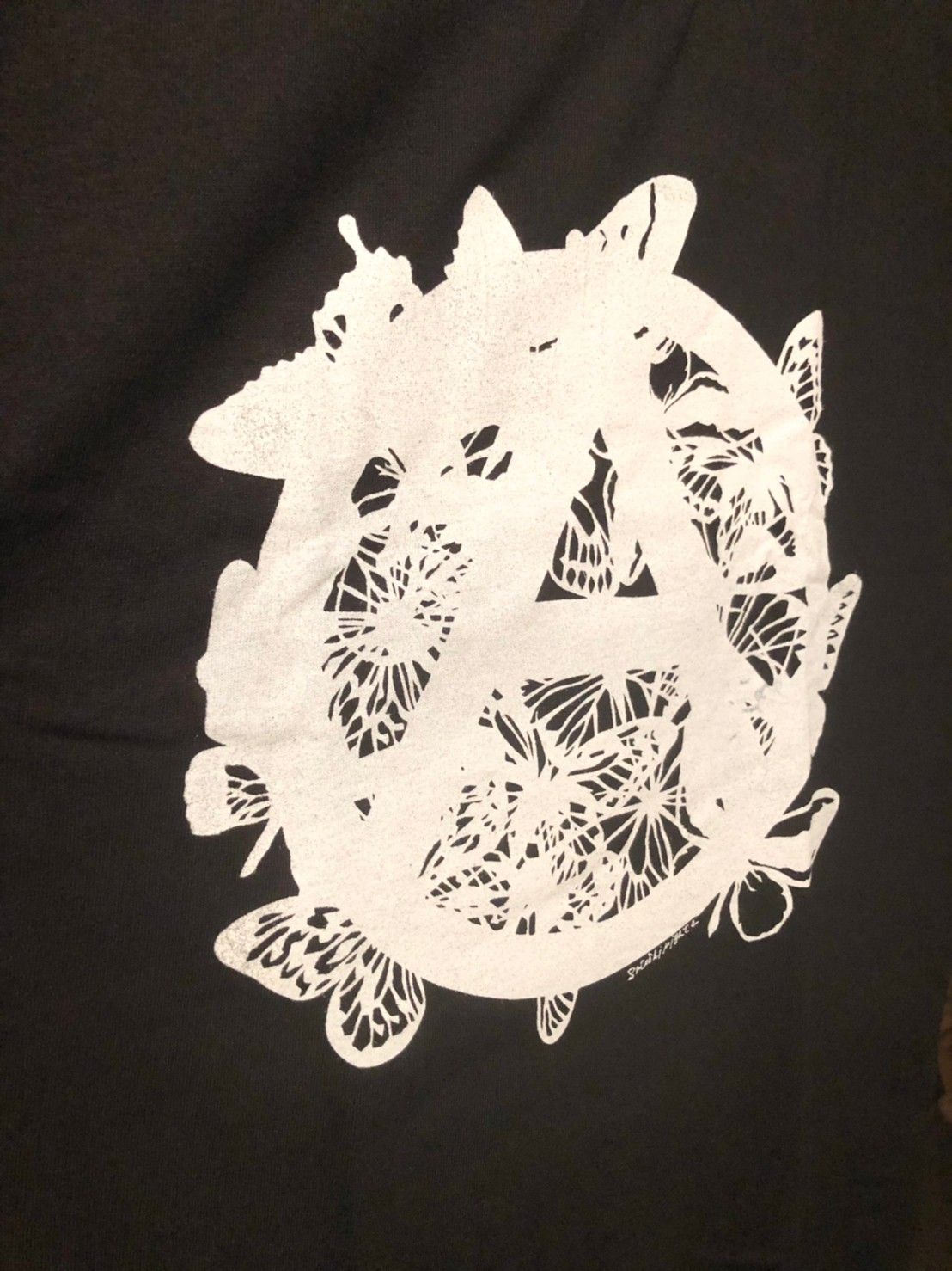 「予約商品」.butterfly anarchy symbol T-shirt 02
