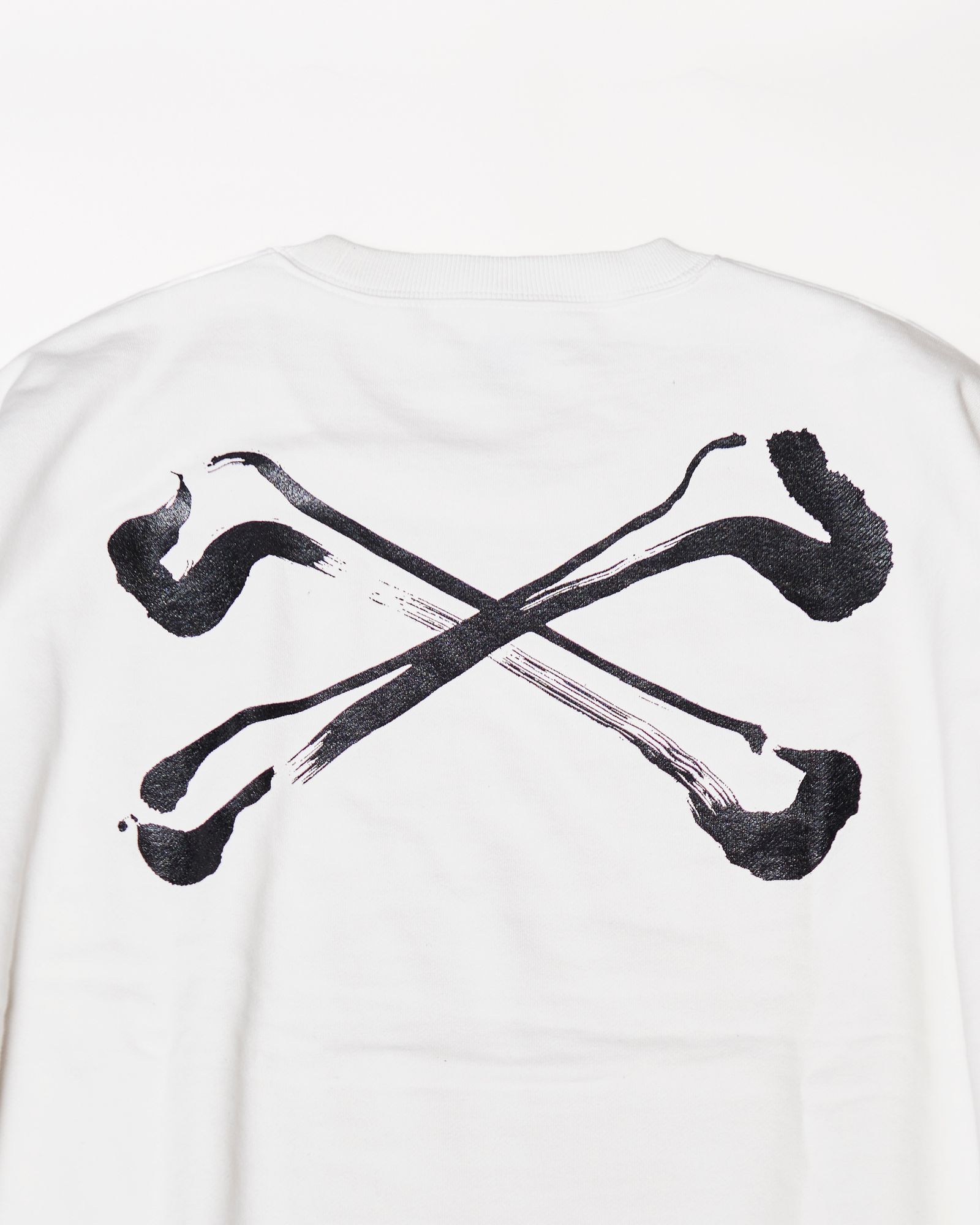 「blackmeans」×「丸岡 和吾」クロスボーンスウェット "WHITE"