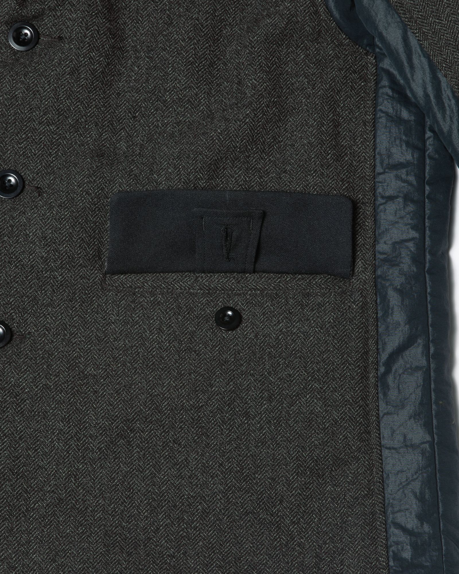 「予約商品」PASTED TWEED DOWN WIDE BLAZER / col: BLACK