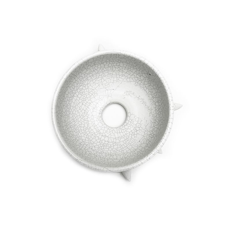THORN STUDS POT(M)  "WHITE" -陶器鉢-