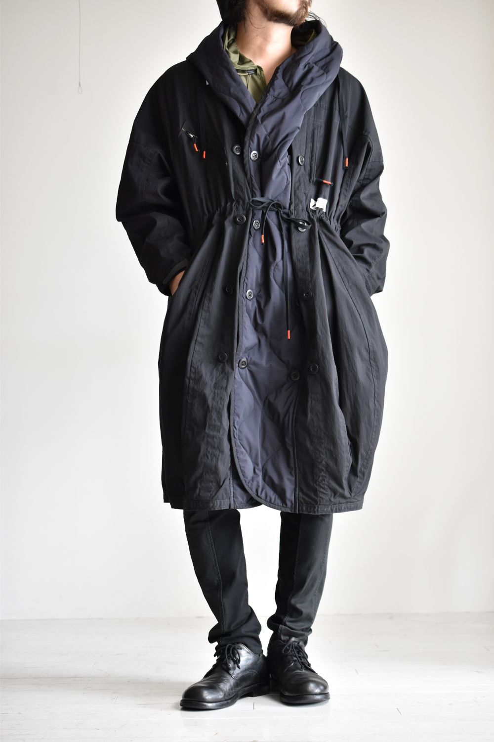 FLIGHT BALLOON WIDE LONG COAT c/#1 BLACK