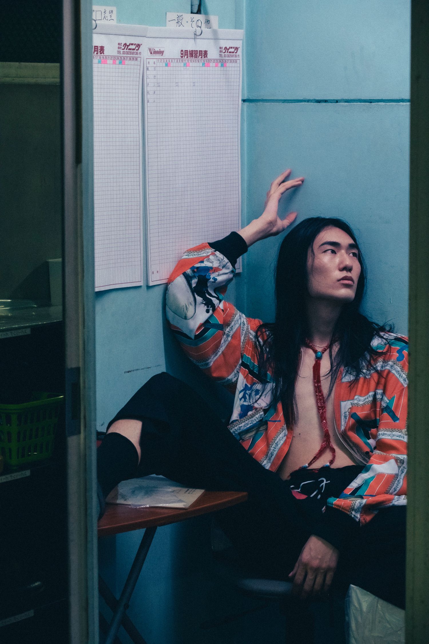 × RYOJI YAMADA SCARF JACKET (BLACK/ORANGE/BLUE)