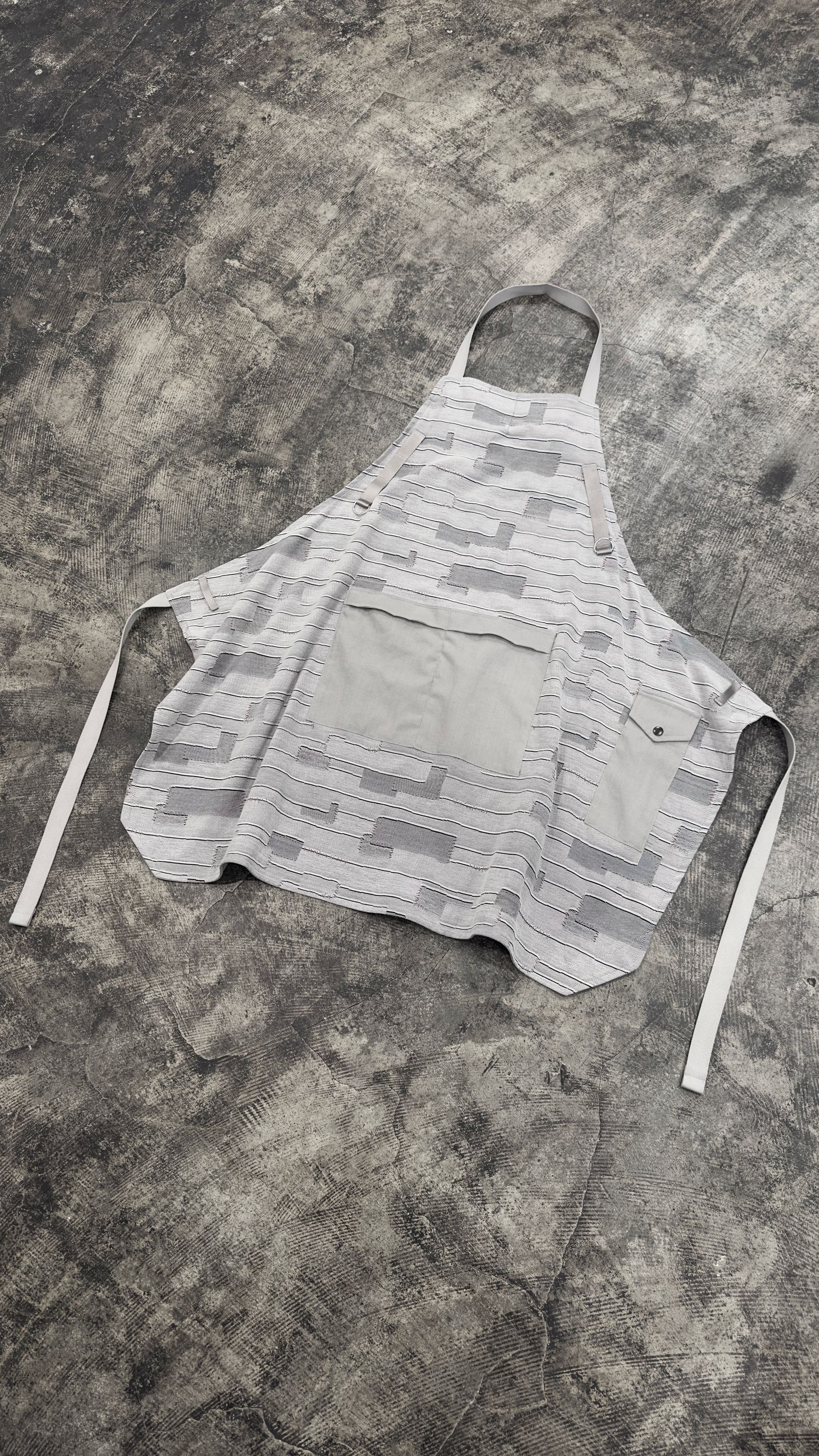 C/N CRUST JACQUARD APRON / ワークエプロン (BLACK,LIGHT GREY)