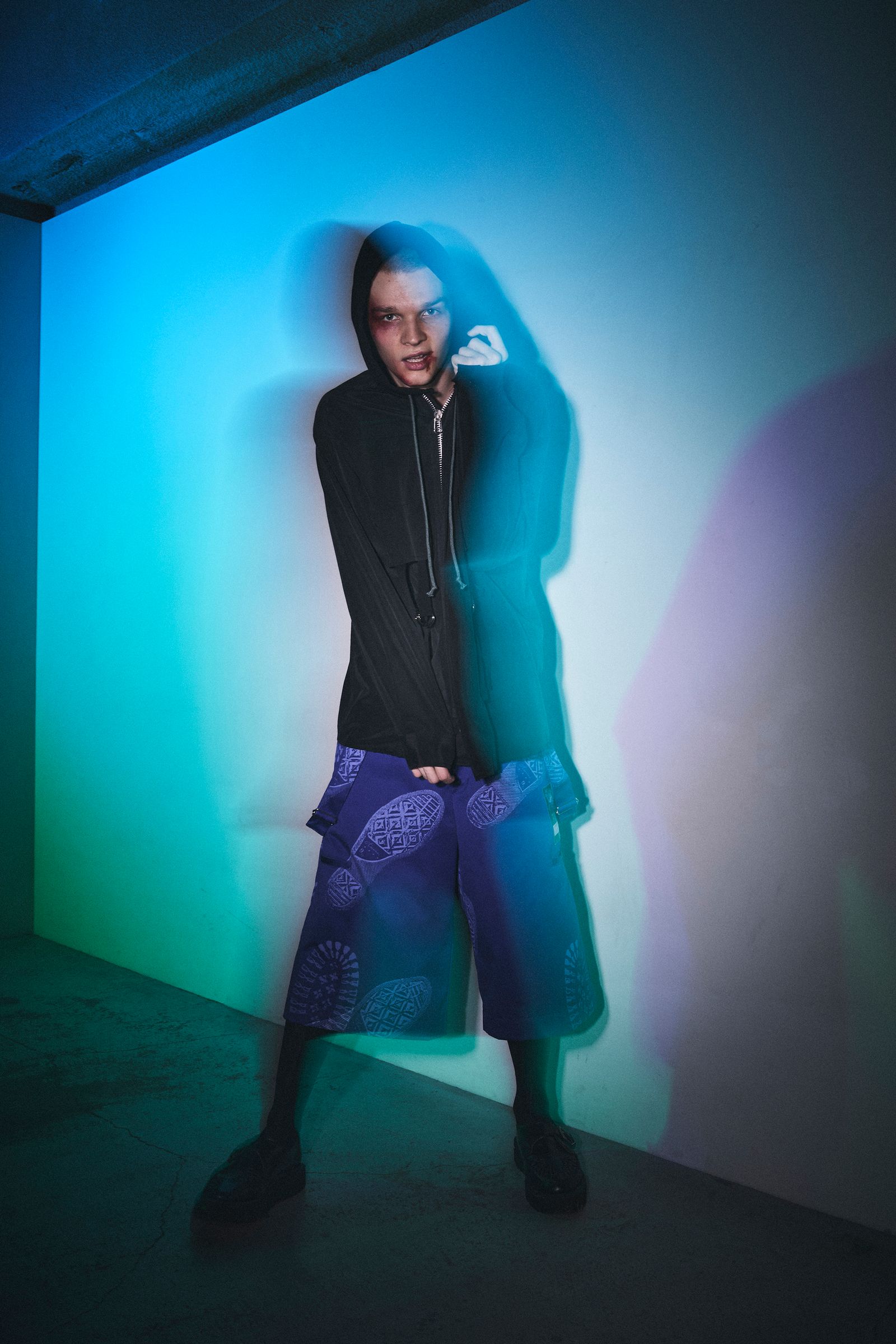 STEPPED PUNKS WORK SHORT PANTS / ワークショーツ (BLACK,BLUE)