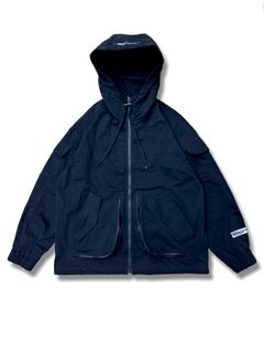 THE HIGH DENSITY HOODED JACKET WITH DEFORMING LARGE POCKETS / フーデッドジャケット（BLACK）