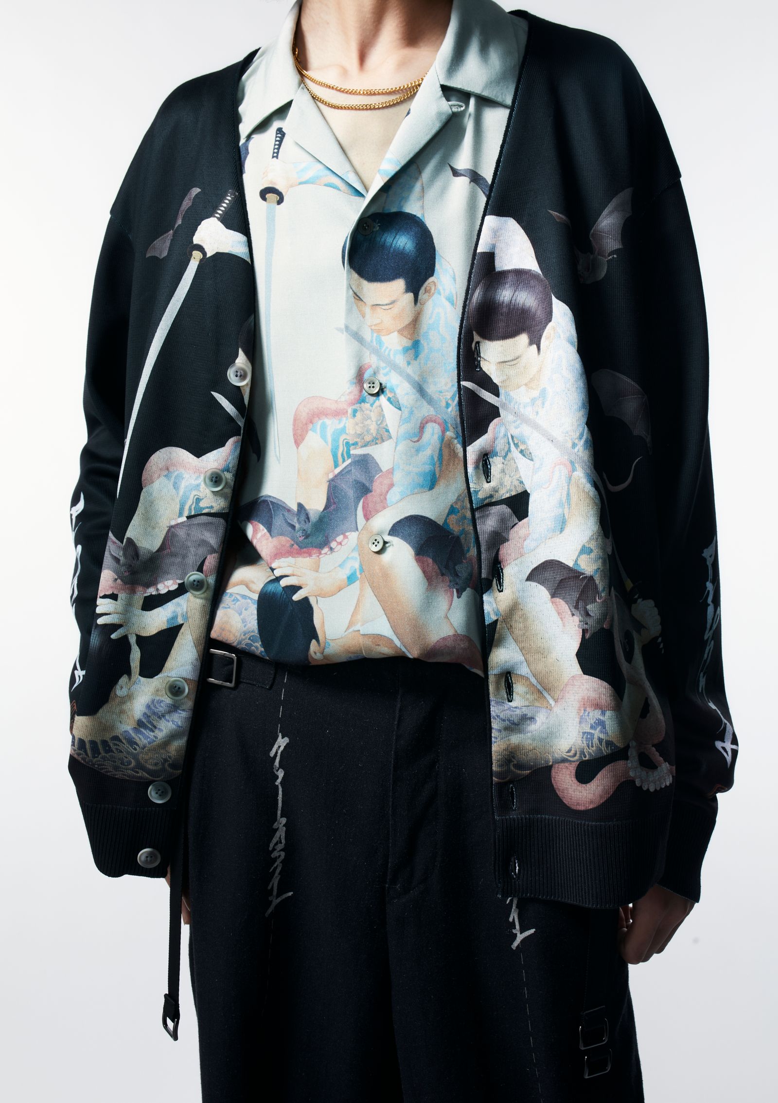 × 天明屋尚 「思念遊戯」CARDIGAN / カーディガン (BLACK,GREEN)