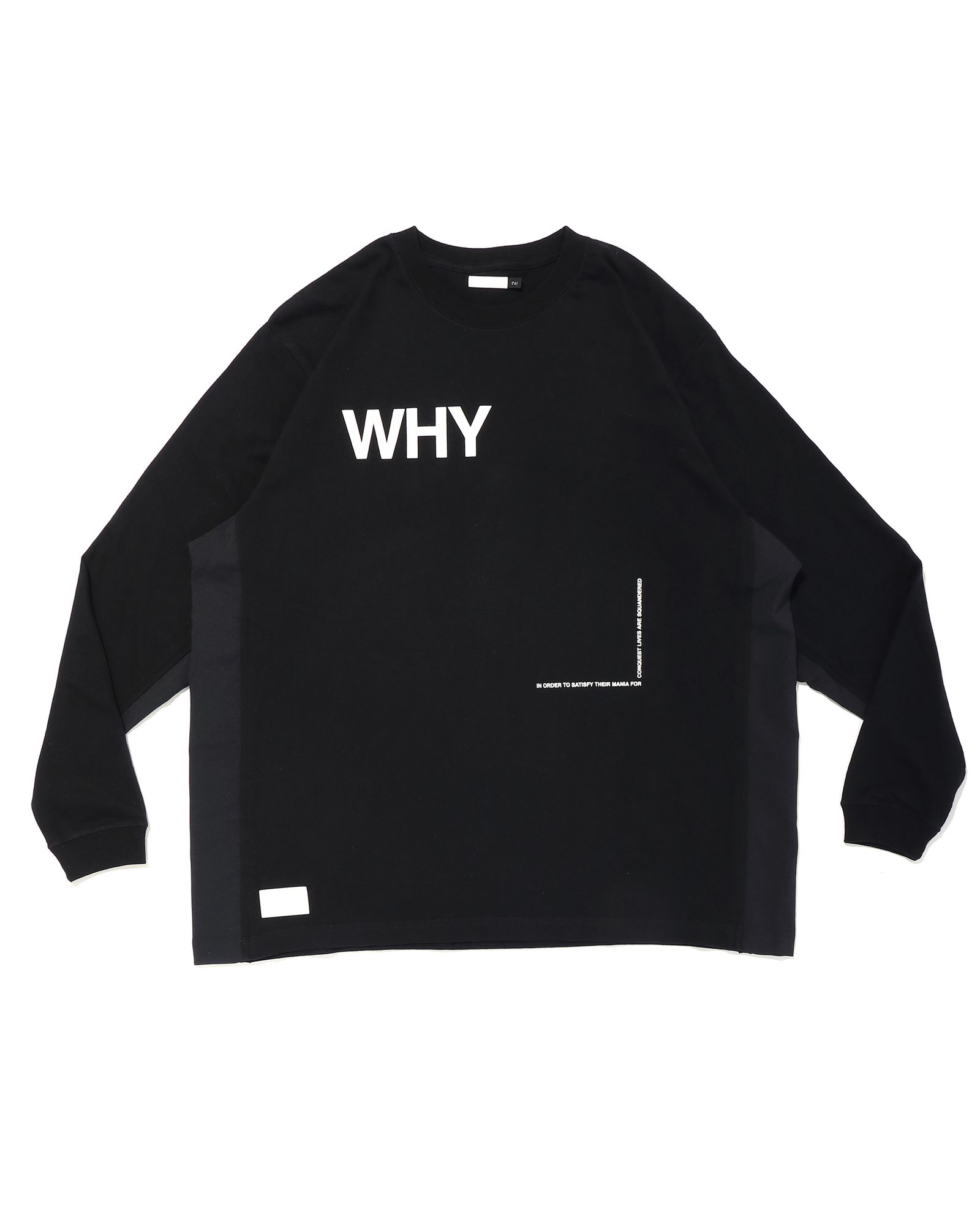 WHY SCREEN WIDE L-SLEEVE TEE  (BLACK)