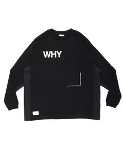 WHY SCREEN WIDE L-SLEEVE TEE  (BLACK)