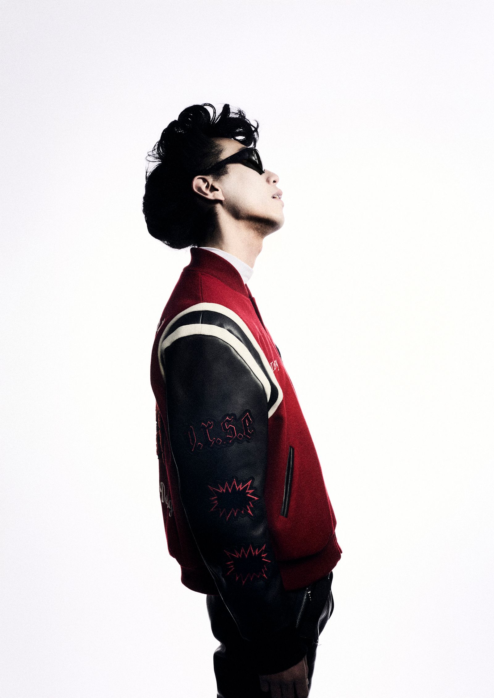 PACHED LETTER JACKET / レタージャケット (BLACK, RED)