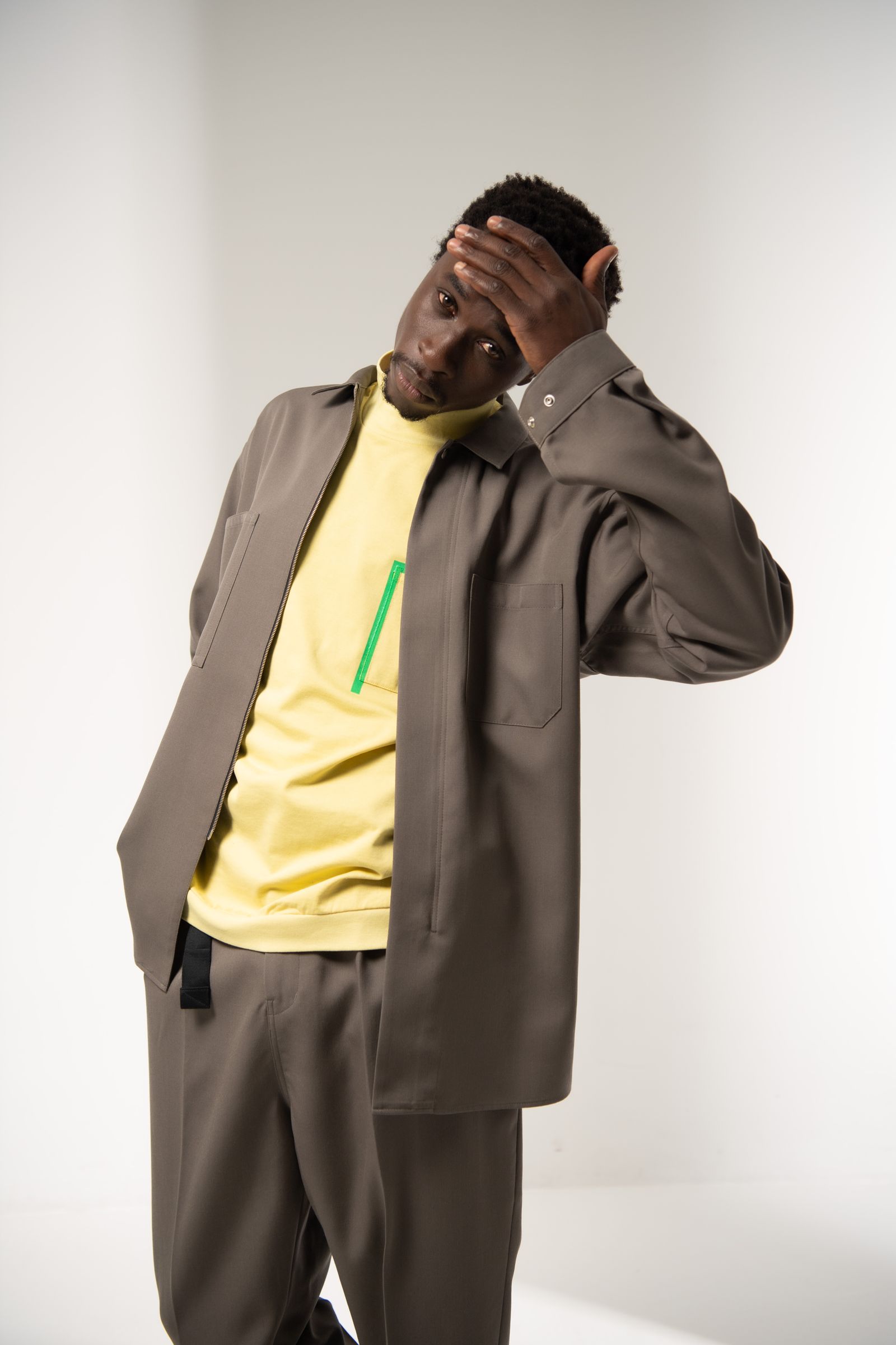 「予約商品」GRID MARKED T-SHIRT (LEMON)