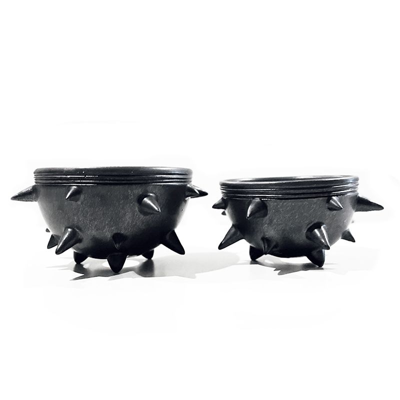 THORN STUDS POT(S)  "BLACK" -陶器鉢-