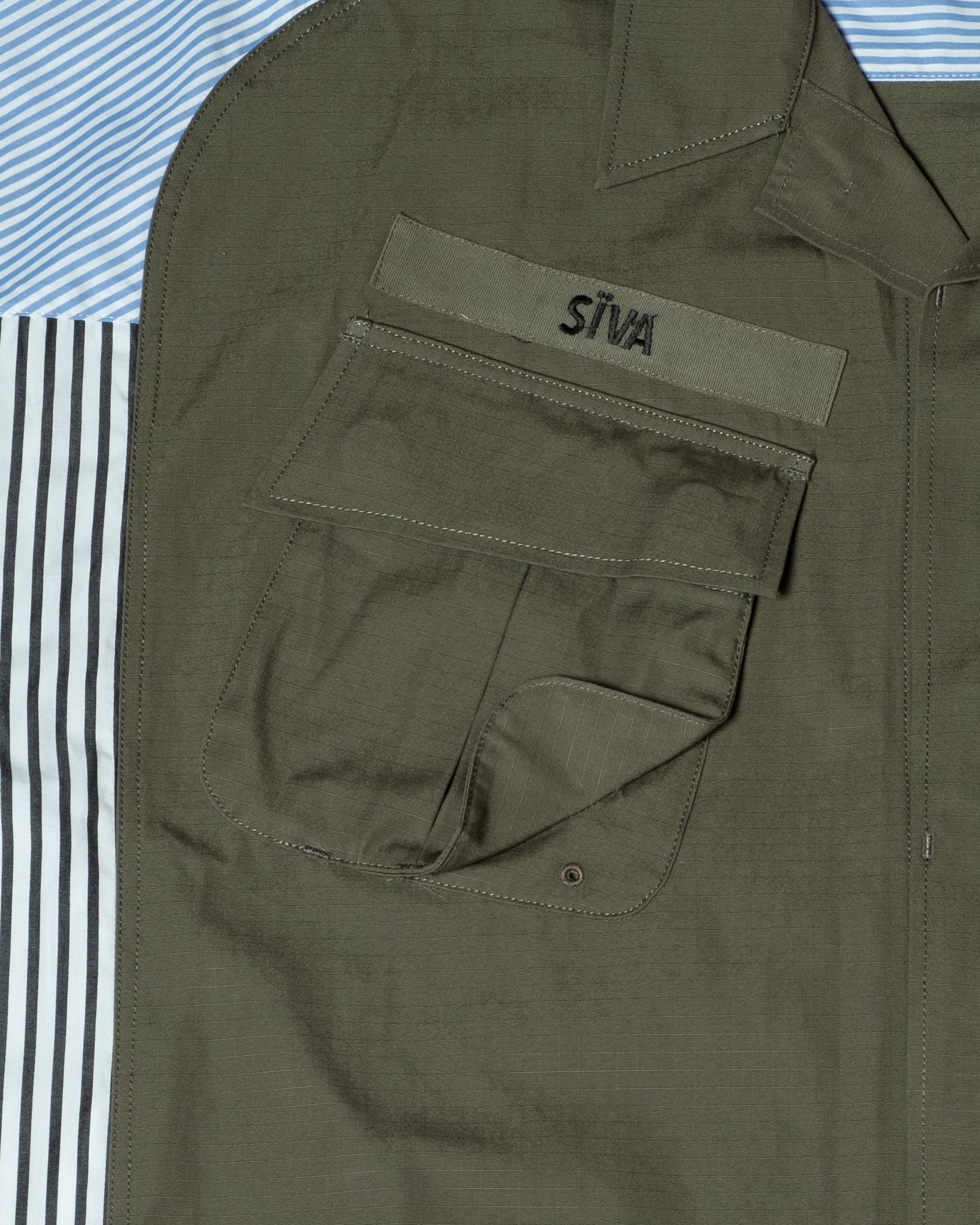 「予約商品」JUNGLE-FATIGUE OVERSIZED STRIPE SHIRTS / col: OD_base