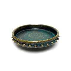 RAISE STUDS PLATE "TURQUOISE" -陶器皿-
