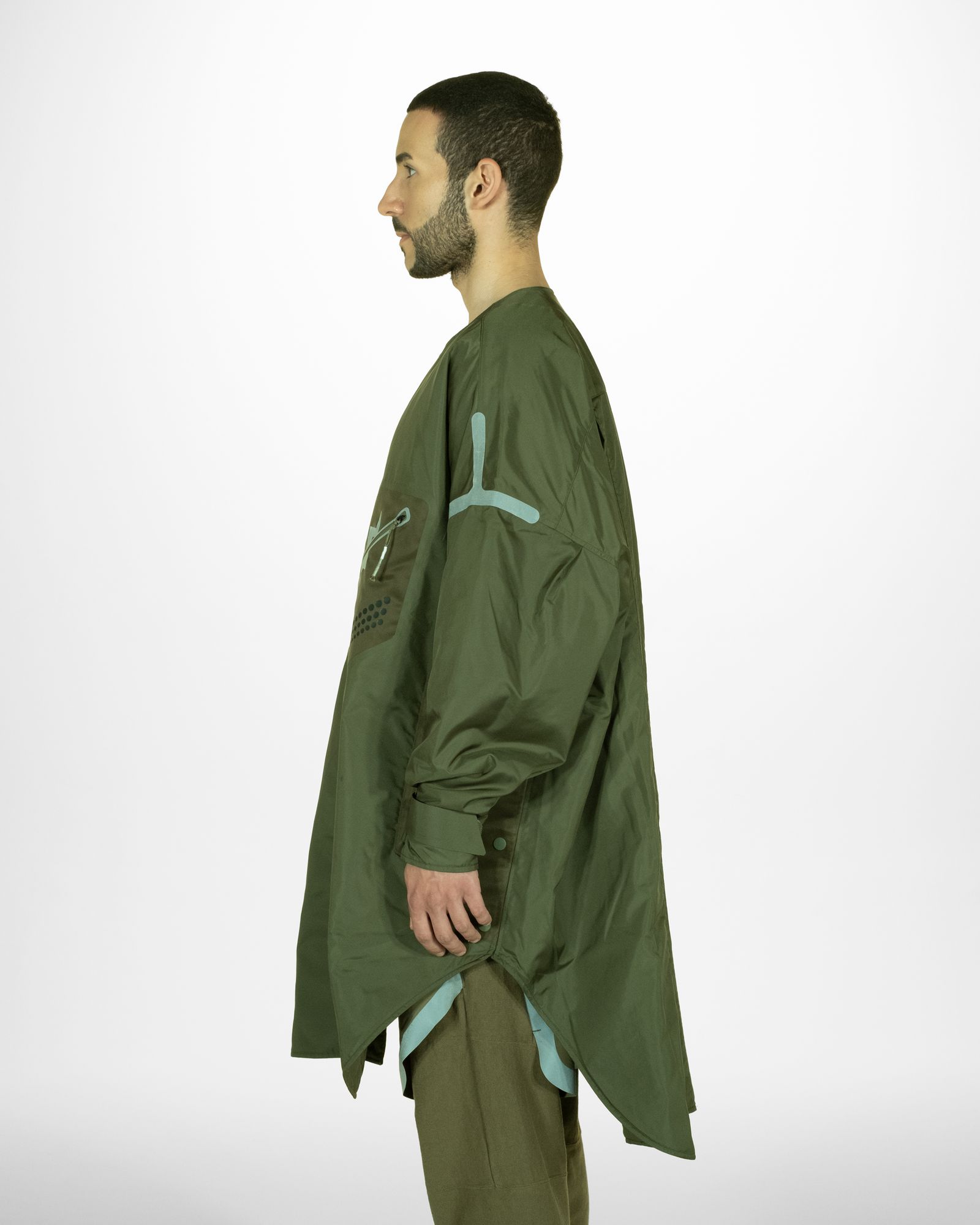 「予約商品」COLLARLESS OVERSIZED LONG PADDING COAT / col: KHAKI