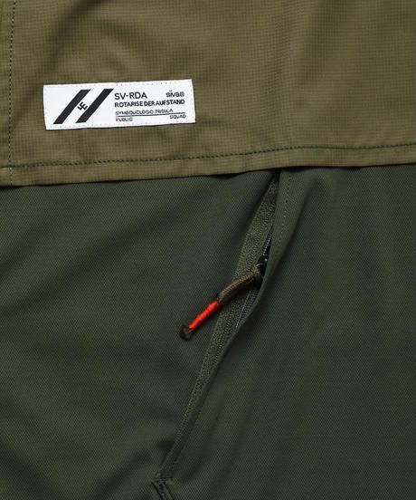 LAYERED HOODED WIDE PULL S-SLEEVE c/#2 KHAKI