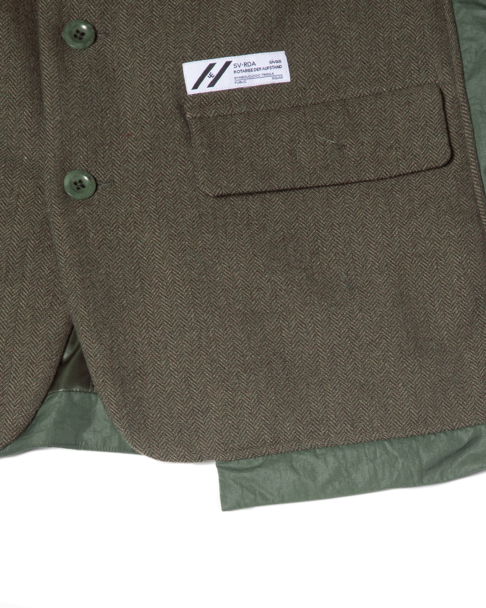 「予約商品」PASTED TWEED DOWN WIDE BLAZER / col: KHAKI