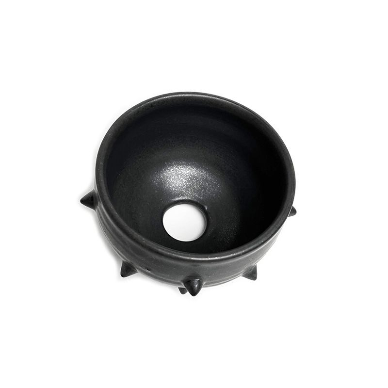 BOWL STUDS POT "BLACK" -陶器鉢-