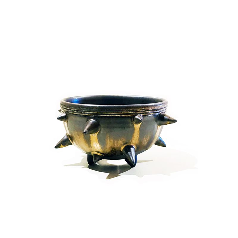 THORN STUDS POT(S)  "GOLD" -陶器鉢-