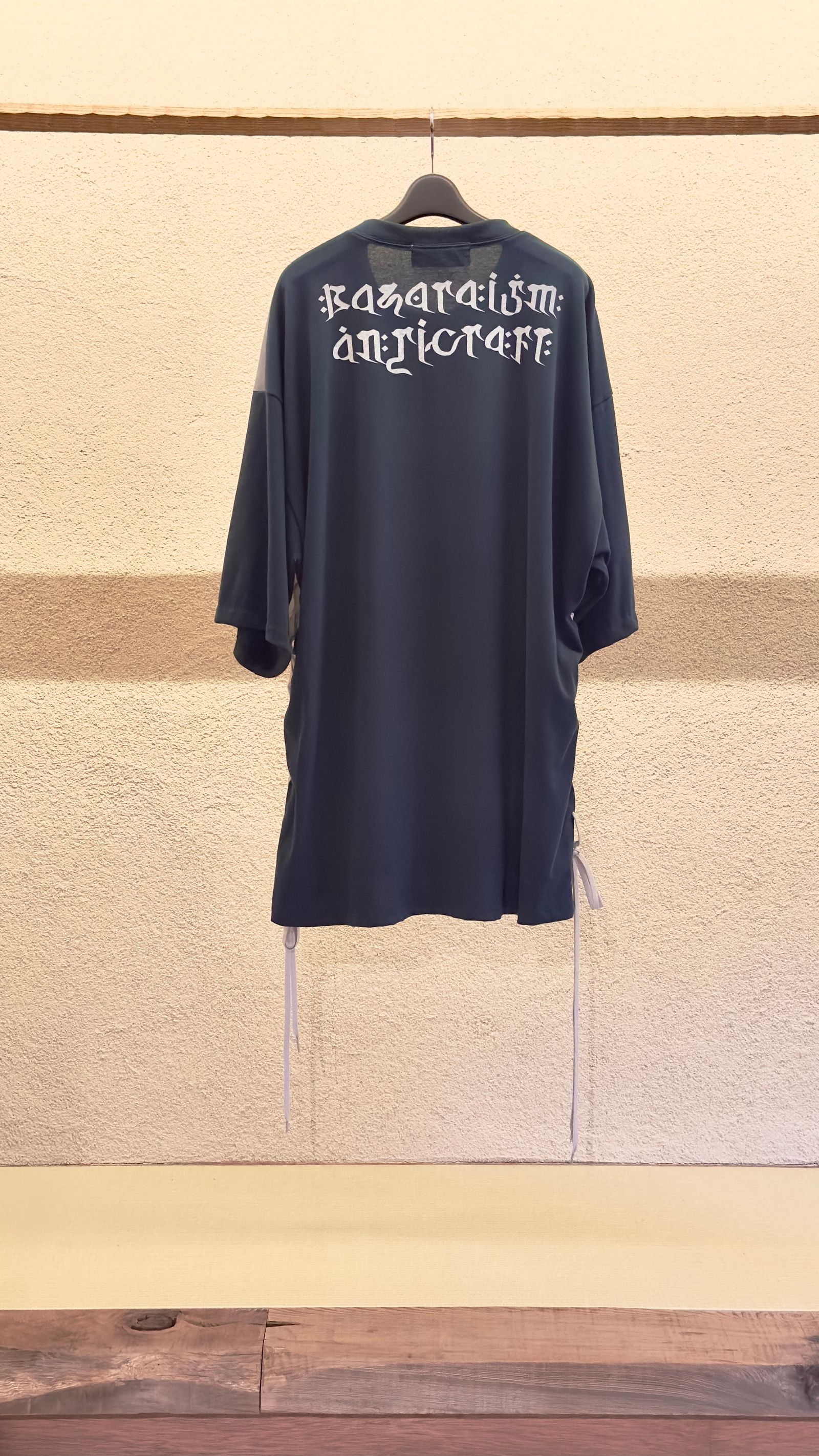 × 天明屋尚「荒」LACE UP S/S / ビッグTEE (BLACK,GREEN)