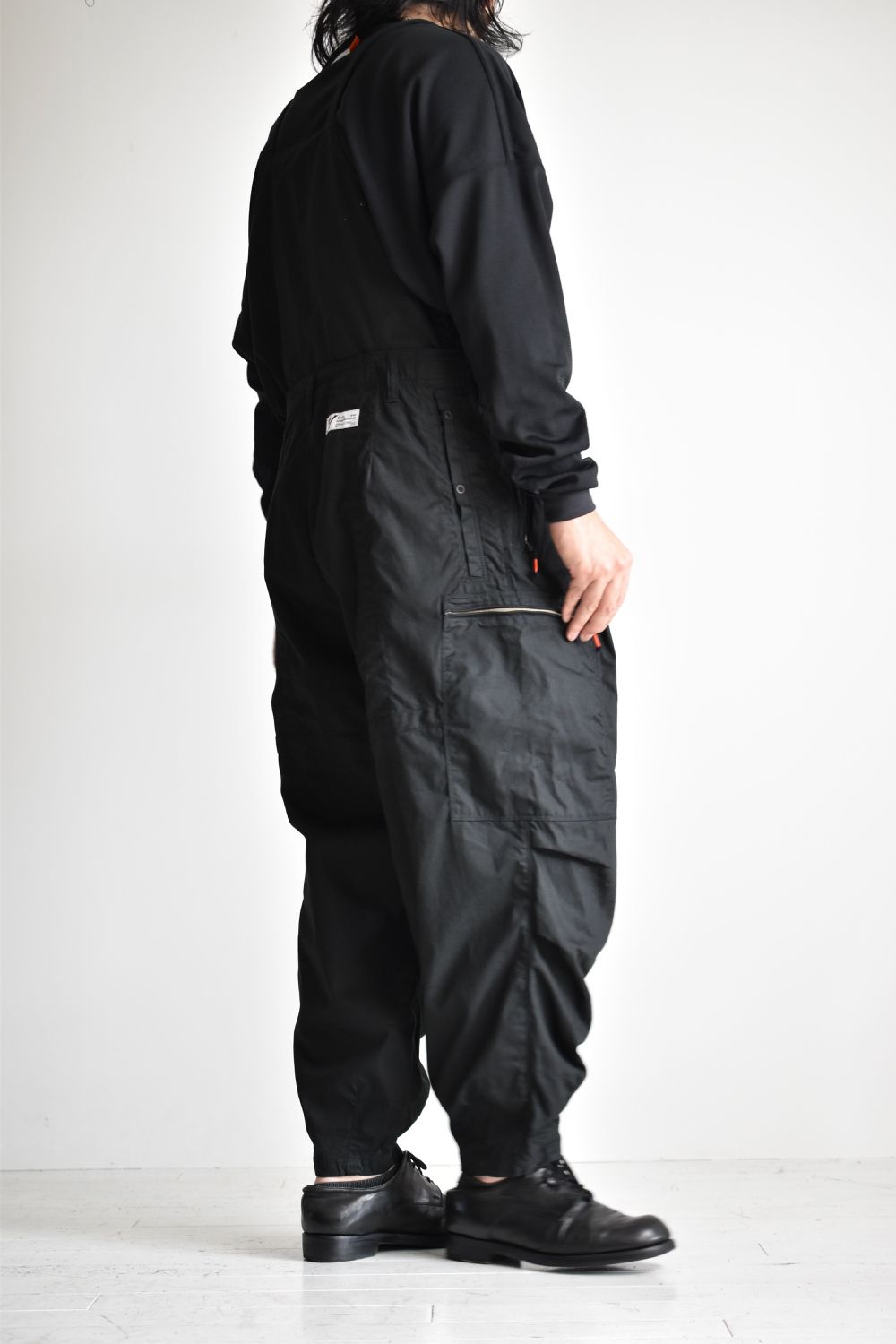 FLIGHT PLEATED SUSPENDER TROUSERS c/#1 BLACK