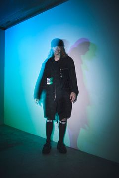 C/N CRUST JACQUARD MOD’S COAT / モッズコート (BLACK,LIGHT GREY)