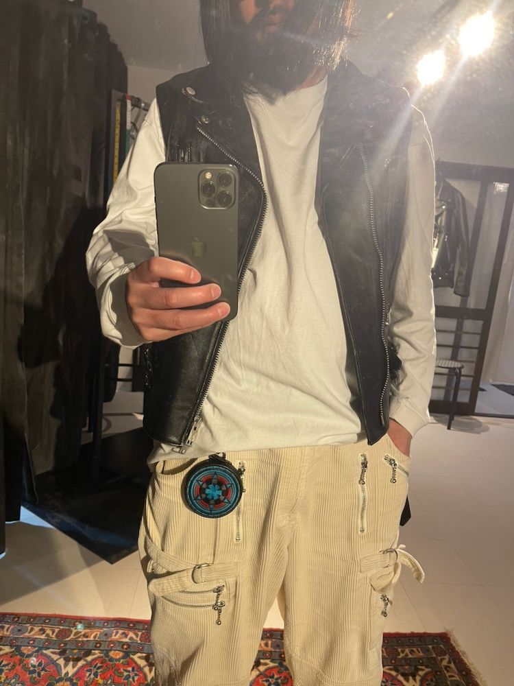 HHAZE別注 サークルポーチ ミニ  (BLACK×ターコイズ)