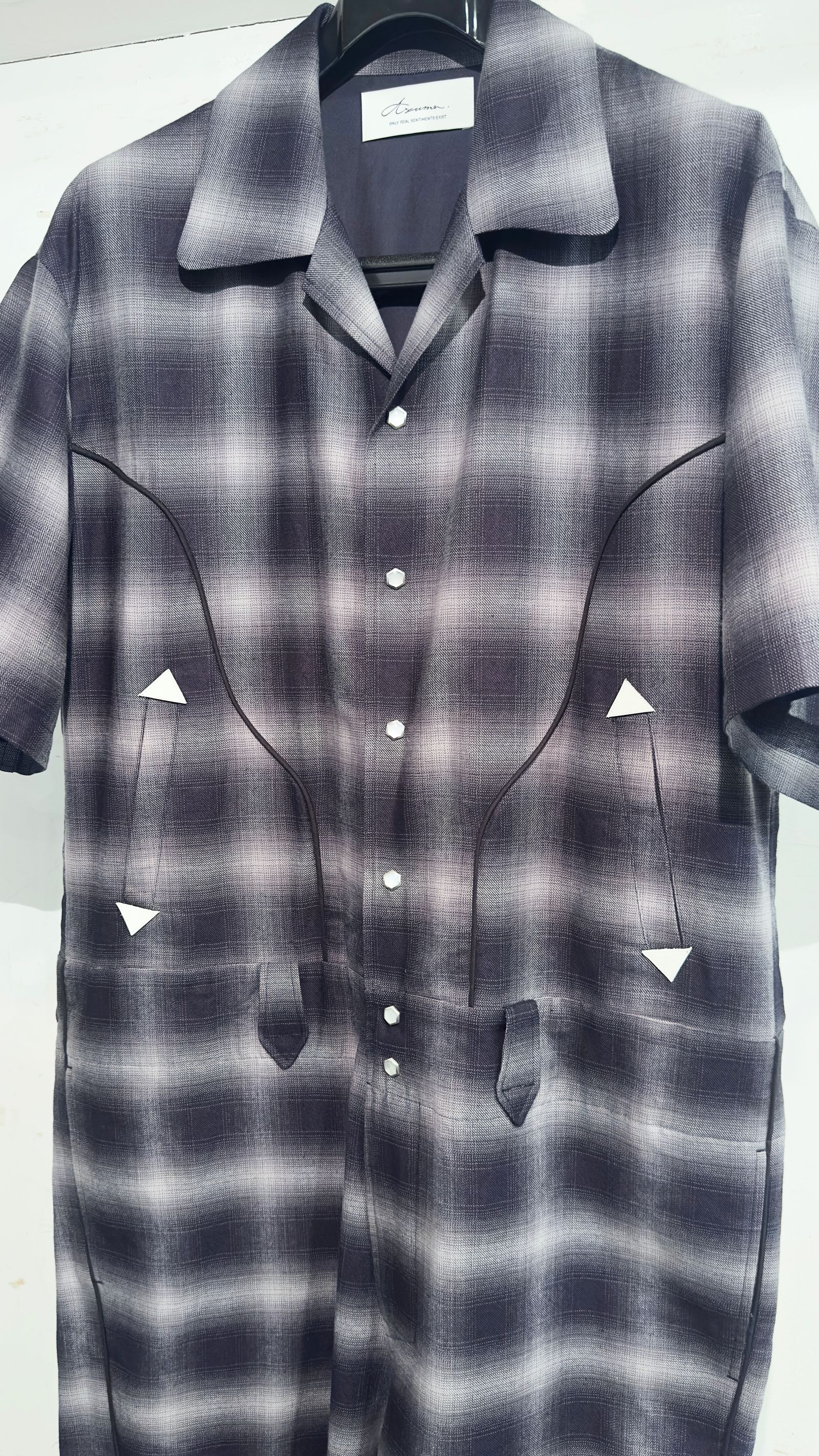 OMBRE WESTERN JUMP SUIT / チェックジャンプスーツ (INDIGO)
