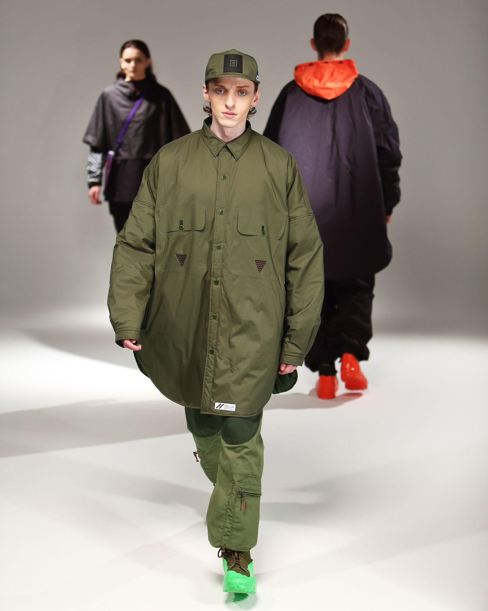 TOO BIG BAGGY QUILTED SHIRT COAT c/#2 KHAKI