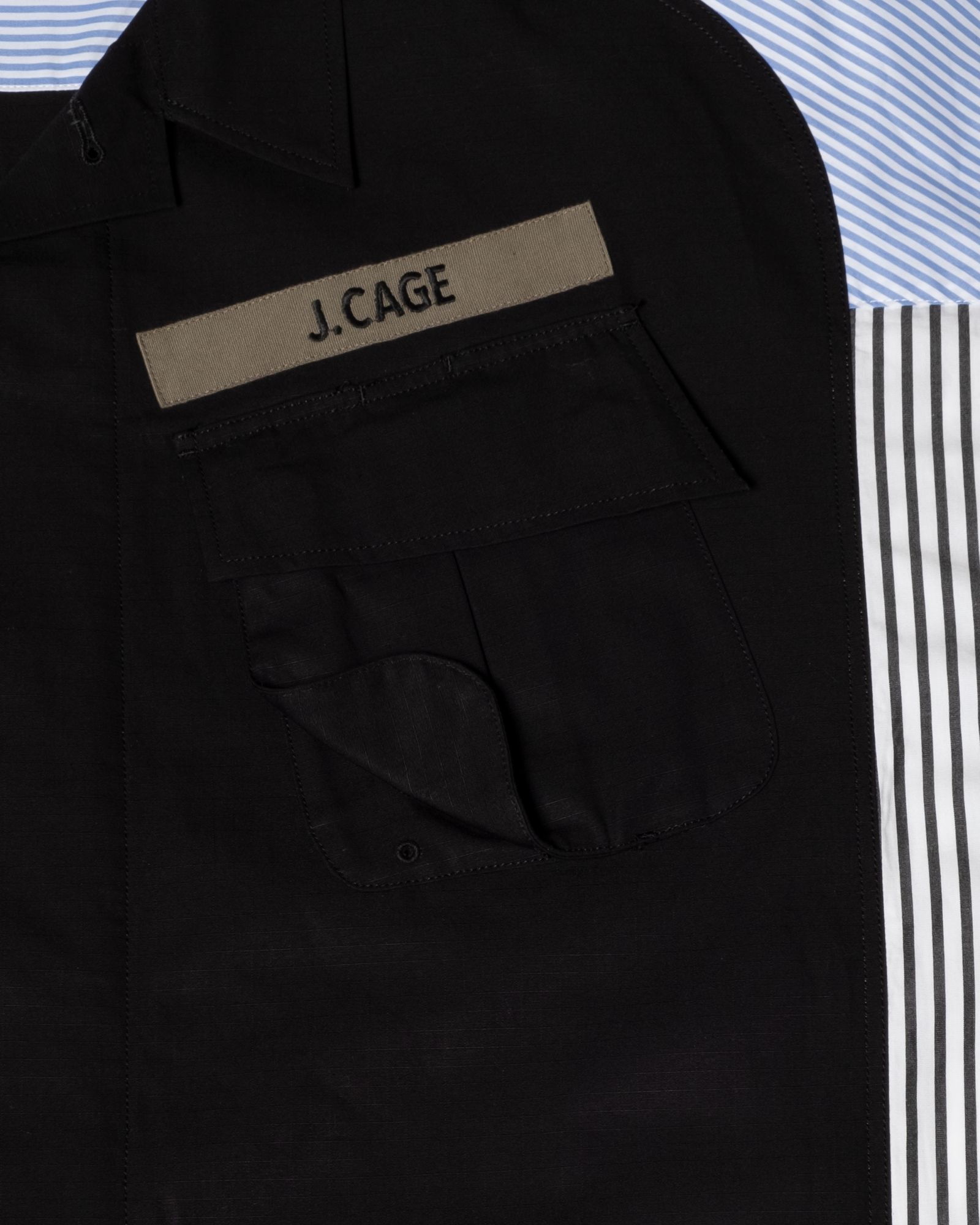 「予約商品」JUNGLE-FATIGUE OVERSIZED STRIPE SHIRTS / col: BLACK_base