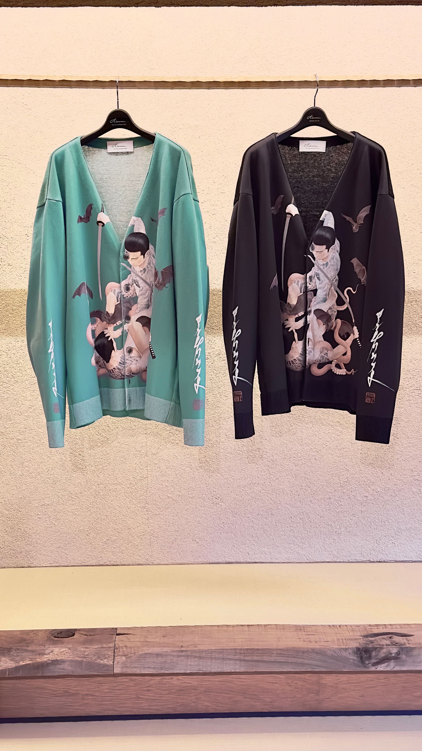 × 天明屋尚 「思念遊戯」CARDIGAN / カーディガン (BLACK,GREEN)